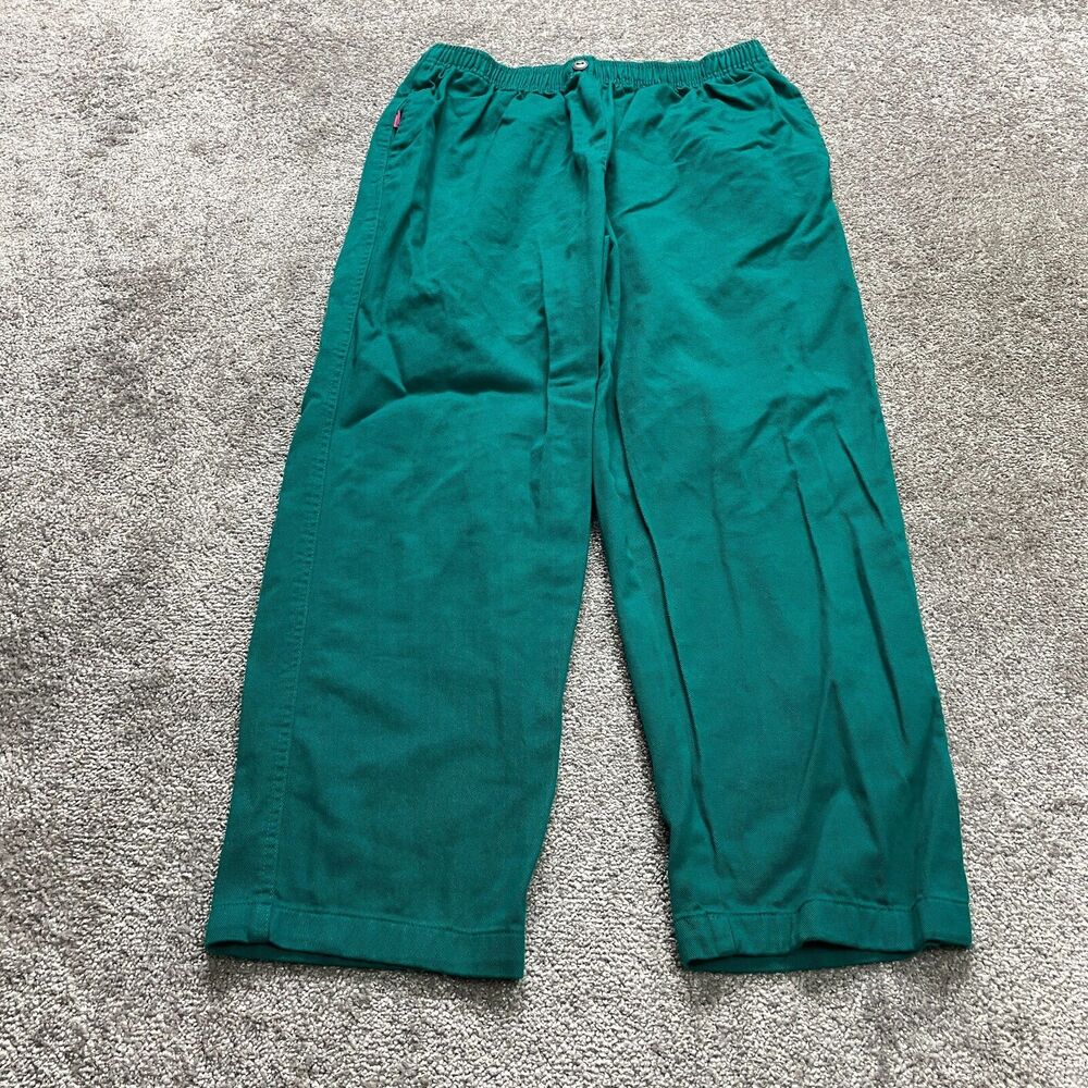 Woman Within Pants Womens Plus 18WP Classic Fit Green Straight Slacks 32x28